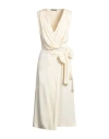 Alberta Ferretti Woman Midi Dress Ivory Size 6 Viscose, Elastane In White