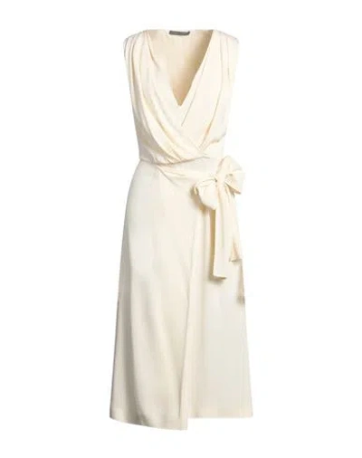 Alberta Ferretti Woman Midi Dress Ivory Size 6 Viscose, Elastane In White