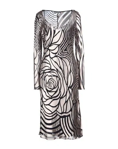 Alberta Ferretti Woman Midi Dress Lead Size 8 Viscose, Silk In Grey