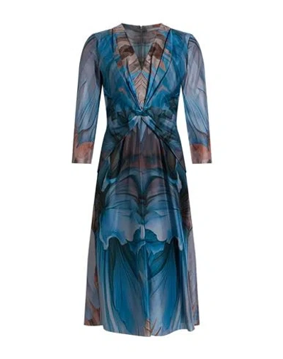 Alberta Ferretti Woman Midi Dress Light Blue Size 4 Silk