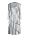 Alberta Ferretti Woman Midi Dress Light Grey Size 10 Silk In Grey