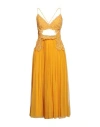 Alberta Ferretti Woman Midi Dress Ocher Size 8 Silk In Yellow