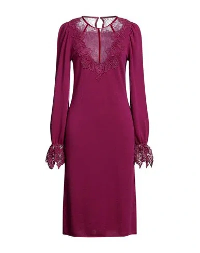 Alberta Ferretti Woman Midi Dress Mauve Size 10 Virgin Wool, Polyamide, Viscose In Purple