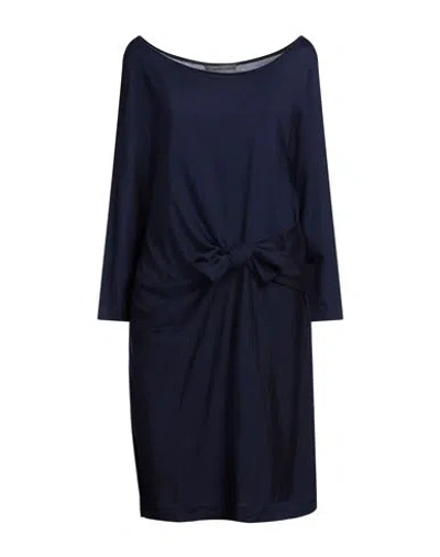 Alberta Ferretti Woman Midi Dress Midnight Blue Size 12 Virgin Wool, Silk, Cashmere