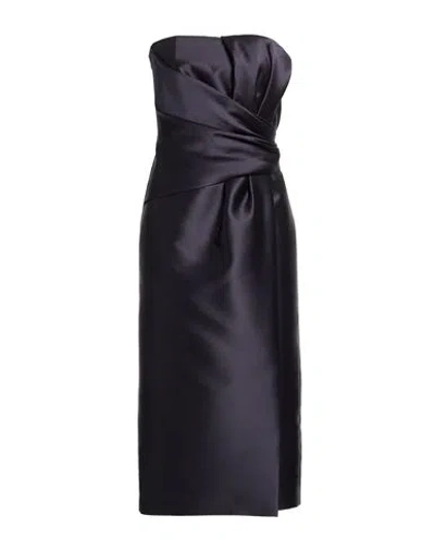 Alberta Ferretti Woman Midi Dress Midnight Blue Size 4 Polyester, Silk