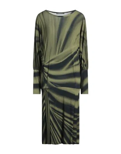 Alberta Ferretti Woman Midi Dress Military Green Size 8 Viscose, Elastane