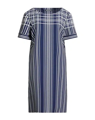 Alberta Ferretti Woman Midi Dress Navy Size 12 Polyester, Elastane In Blue