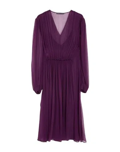 Alberta Ferretti Woman Midi Dress Purple Size 10 Silk