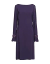 Alberta Ferretti Woman Midi Dress Purple Size 10 Viscose, Elastane, Polyamide, Glass, Acrylic In Purple