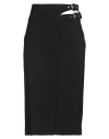 Alberta Ferretti Woman Midi Skirt Black Size 10 Virgin Wool, Elastane