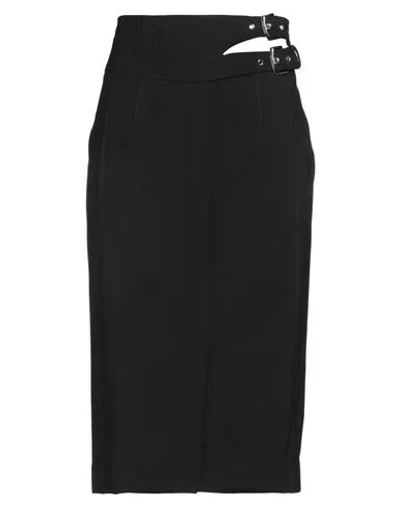 Alberta Ferretti Woman Midi Skirt Black Size 10 Virgin Wool, Elastane