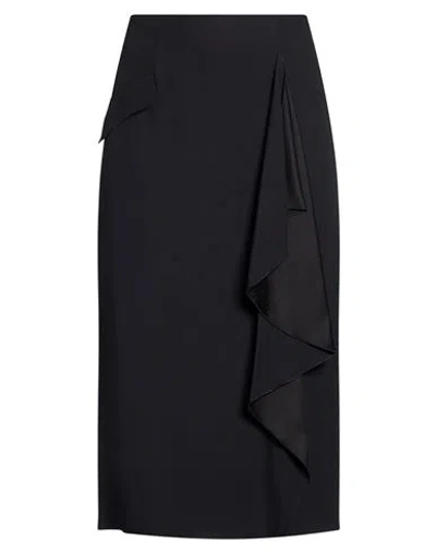 Alberta Ferretti Woman Midi Skirt Black Size 6 Polyester, Virgin Wool, Elastane