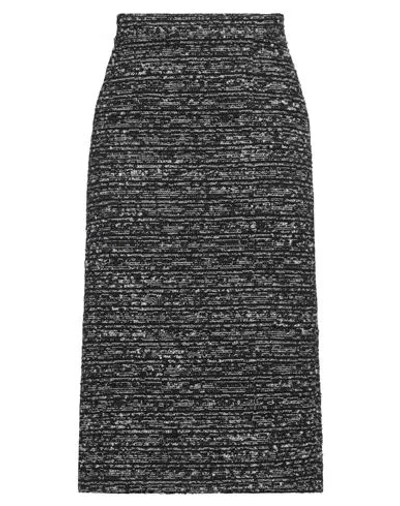 Alberta Ferretti Woman Midi Skirt Black Size 8 Polyester, Cotton, Acrylic, Wool, Polyamide