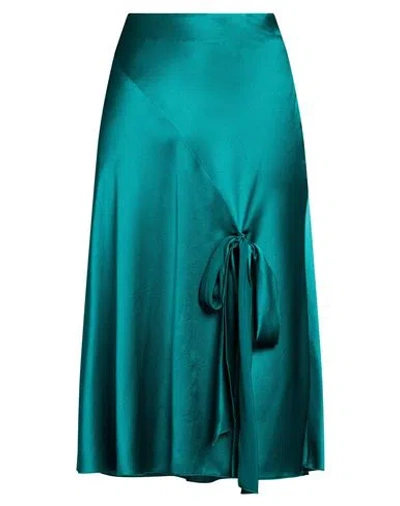 Alberta Ferretti Woman Midi Skirt Deep Teal Size 4 Silk In Green