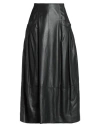 Alberta Ferretti Woman Midi Skirt Grey Size 6 Lambskin In Gray