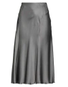 Alberta Ferretti Woman Midi Skirt Lead Size 4 Acetate, Silk In Gray