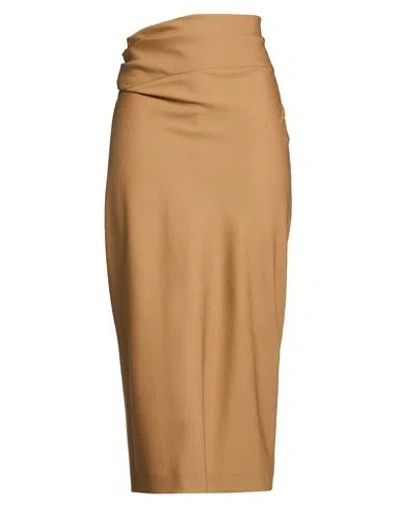 Alberta Ferretti Woman Midi Skirt Light Brown Size 4 Polyester, Wool, Elastane In Beige
