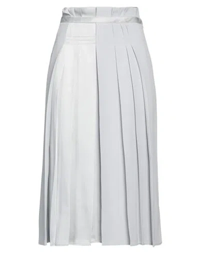 Alberta Ferretti Woman Midi Skirt Light Grey Size 8 Acetate, Viscose