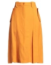 Alberta Ferretti Woman Midi Skirt Mandarin Size 8 Viscose, Linen In Mandarin