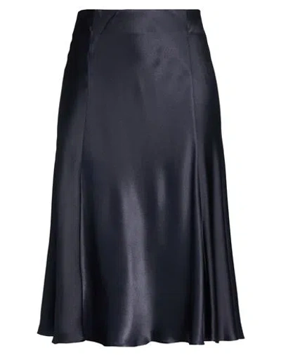 Alberta Ferretti Woman Midi Skirt Navy Size 12 Acetate, Silk In Multi
