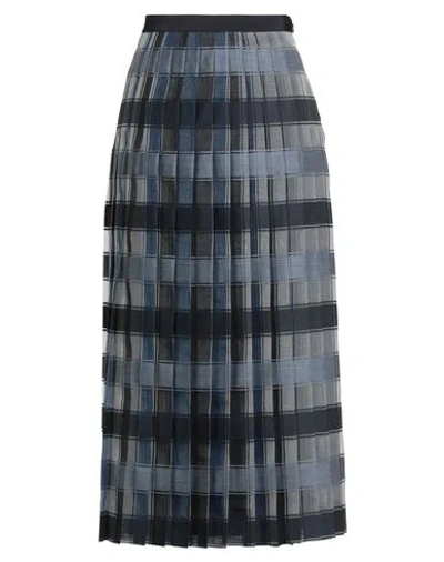 Alberta Ferretti Woman Midi Skirt Navy Size 8 Virgin Wool, Silk