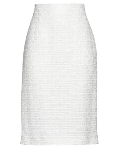 Alberta Ferretti Woman Midi Skirt White Size 8 Cotton, Viscose
