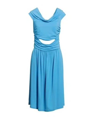 Alberta Ferretti Woman Mini Dress Azure Size 10 Viscose, Elastane In Blue