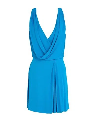 Alberta Ferretti Woman Mini Dress Azure Size 6 Viscose In Blue
