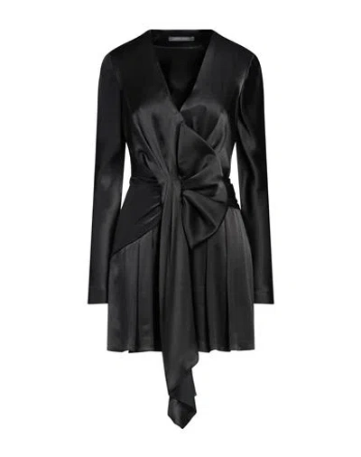 Alberta Ferretti Woman Mini Dress Black Size 12 Acetate, Silk