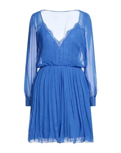 Alberta Ferretti Woman Mini Dress Blue Size 10 Silk