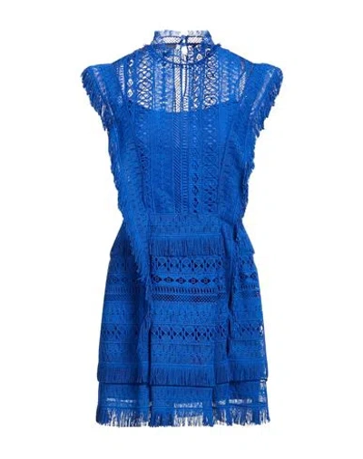 Alberta Ferretti Woman Mini Dress Blue Size 4 Acetate, Silk, Elastane