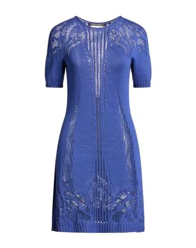 Alberta Ferretti Woman Mini Dress Blue Size 4 Cotton