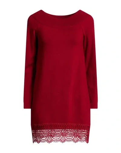 Alberta Ferretti Woman Mini Dress Brick Size 4 Virgin Wool In Red