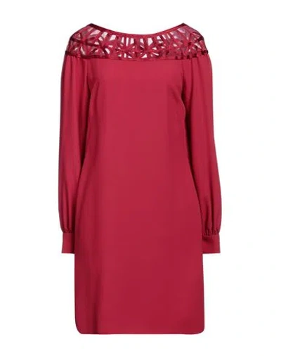 Alberta Ferretti Woman Mini Dress Brick Size 6 Acetate, Viscose, Silk In Red