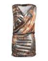 Alberta Ferretti Woman Mini Dress Copper Size 8 Polyester, Elastane In Orange