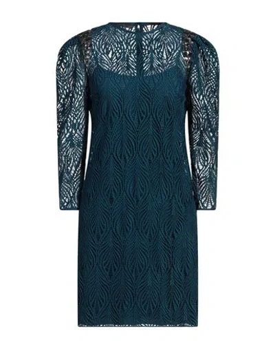 Alberta Ferretti Woman Mini Dress Deep Teal Size 8 Polyamide, Glass In Green