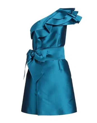 Alberta Ferretti Woman Mini Dress Deep Teal Size 8 Polyester, Silk In Green