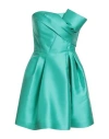 Alberta Ferretti Woman Mini Dress Emerald Green Size 6 Polyester, Silk