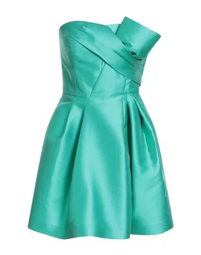 Alberta Ferretti Woman Mini Dress Emerald Green Size 6 Polyester, Silk