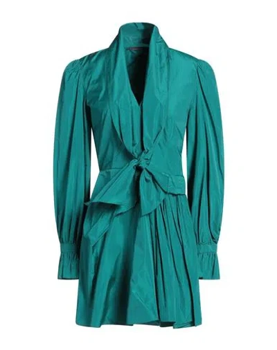 Alberta Ferretti Woman Mini Dress Emerald Green Size 6 Polyester, Silk