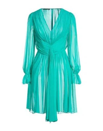Alberta Ferretti Woman Mini Dress Emerald Green Size 6 Silk