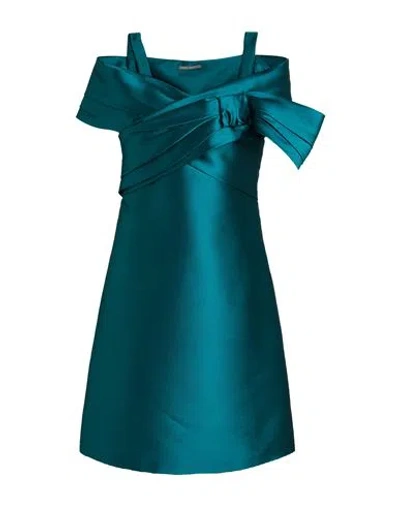 Alberta Ferretti Woman Mini Dress Emerald Green Size 8 Polyester, Silk