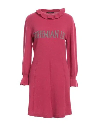 Alberta Ferretti Woman Mini Dress Garnet Size 4 Cashmere, Virgin Wool In Red