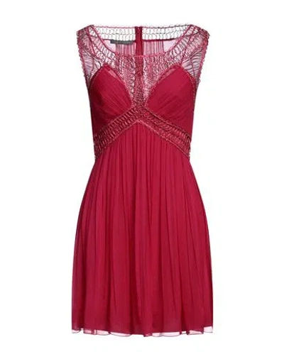 Alberta Ferretti Woman Mini Dress Garnet Size 4 Silk, Polyamide, Viscose In Red