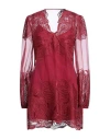 Alberta Ferretti Woman Mini Dress Garnet Size 8 Polyester, Silk In Red