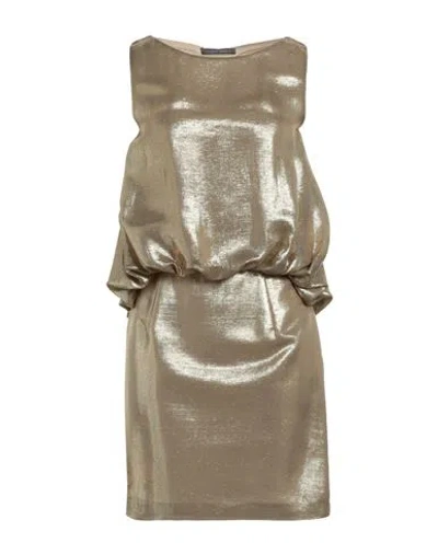 Alberta Ferretti Woman Mini Dress Gold Size 4 Silk, Polyamide