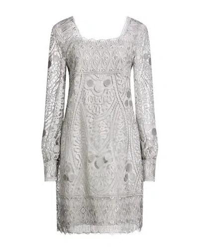 Alberta Ferretti Woman Mini Dress Grey Size 8 Polyester In Gray