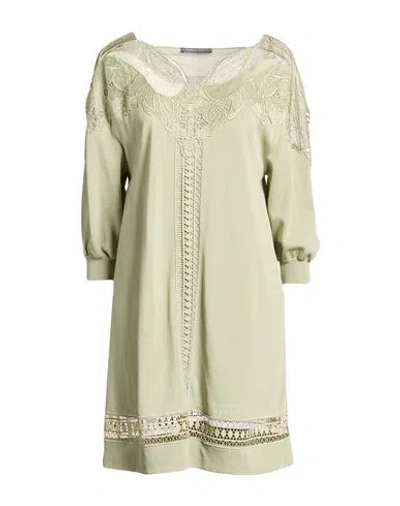 Alberta Ferretti Woman Mini Dress Light Green Size 4 Cotton