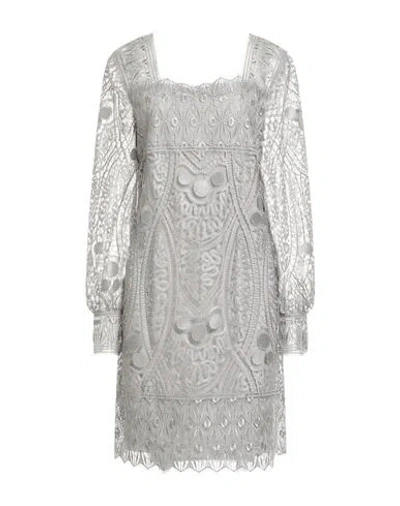 Alberta Ferretti Woman Mini Dress Light Grey Size 10 Polyester In Gray