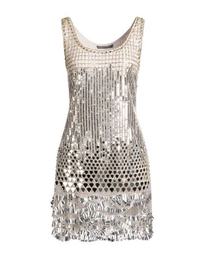 Alberta Ferretti Woman Mini Dress Light Grey Size 2 Polyamide, Glass, Acrylic, Pvc - Polyvinyl Chlor In Silver
